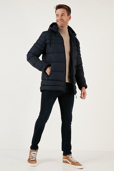 Buratti Water Repellent Slim Fit Cold and Wind Resistant Hooded Puffer Coat Men'S COAT 649005