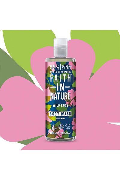 Faith In Nature 99% Natural Relaxing Shower Gel Wild Rose 400 ml