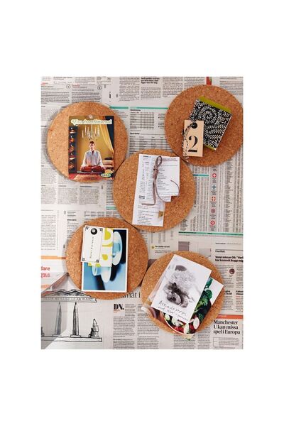 IKEA 3 Pieces of Cork Trivet Diameter: 19 cm Ikea 3-Piece Pot Under Pan Trivet Brown