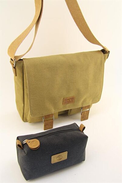 QUB CLUB Чанта за лаптоп/бележник Camel Unisex Canvas - водоустойчива чанта през рамо, куфарче за бизнес училище (ЧАНТА С ПОДАРЪК)