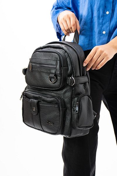 ImPolo Elina Black Soft Wide Style Women's Backpack - 37X35 Size