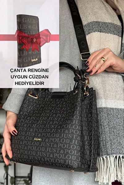 GALB LEATHER حقيبة كتف نسائية من Just Polo - مقاس كبير، حزام عريض، كاجوال 33x...