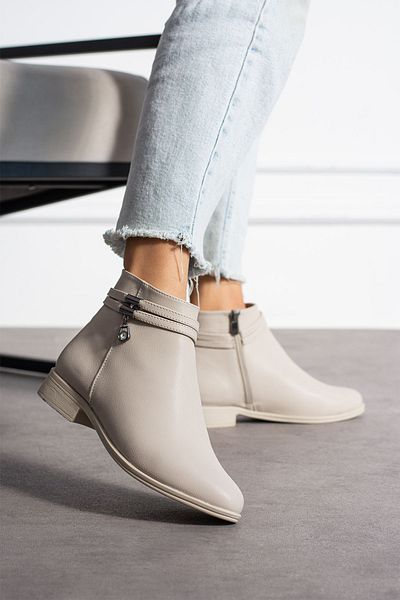 eformoda by emre yılmaz Μπεζ γυναικείες άνετες μπότες με φερμουάρ PTK013
