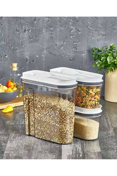 VİP AHMET Vip Vp-304 Luxury Transparent Smoked 3-Piece Food Storage Container