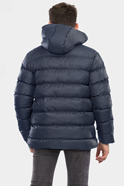 VODENS Erkek Çocuk Lacivert Içi Polarlı Kürklü Su Geçirmez Kışlık Kalın Kapüşonlu Mont