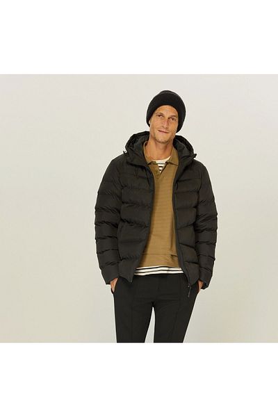 D1fference Men's Khaki Thick Lined Hooded Windproof Puffer Winter Jacket