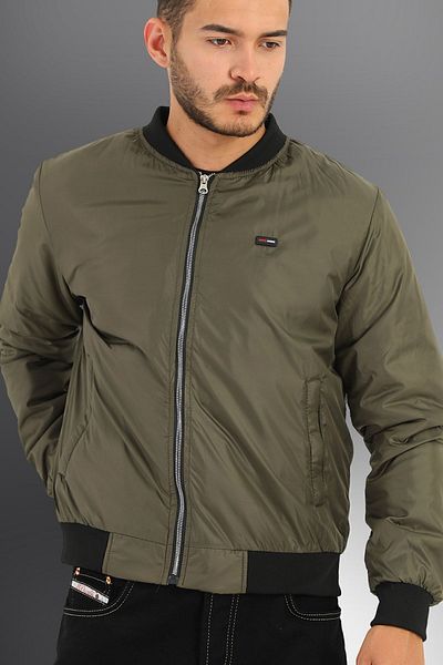 D1fference Men's Khaki Windproof Quilted Fiber Sports Jacket