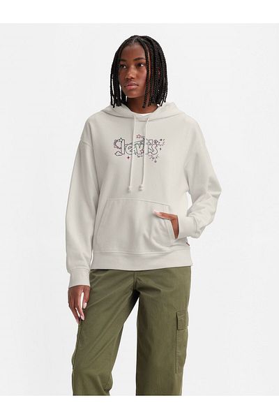 Levi's Γυναικείο φούτερ μπεζ με κουκούλα Standard Graphic