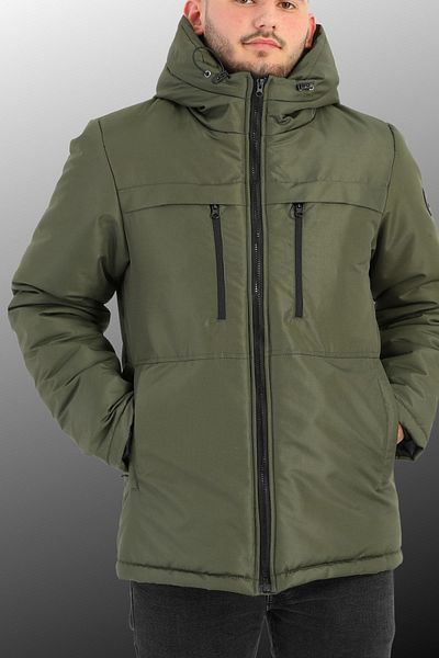 QAWWA Men's Khaki Windproof Hooded Winter Sports Coat & Coat & Parka