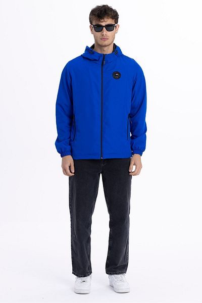 D1fference Men's Saks Lined Windproof Hooded Raincoat with Pockets - Windbreaker Jacket