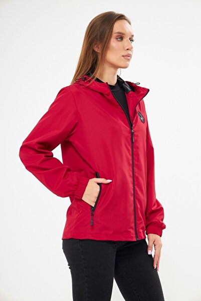 D1fference Női bélelt vízálló kapucnis esőkabát zsebekkel - széldzseki dzseki