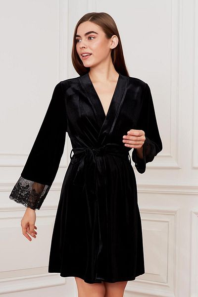 AYYILDIZ 3961 Rochie de catifea neagra