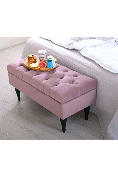 Lorencehome Maye Sandıklı Puf(Leylak)