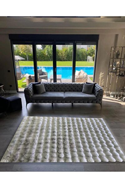 halıpera Bubble Tavşan Serisi Yumuşacık Tavşan Tüyü Kaymaz Dokuma Taban Peluş...