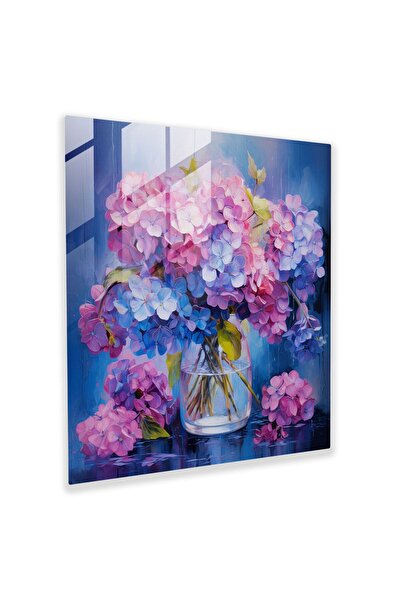 PaintedAnarchy Hydrengea Glass Wall Art - Vibrant Cluster - Hydrangea, Glass ...