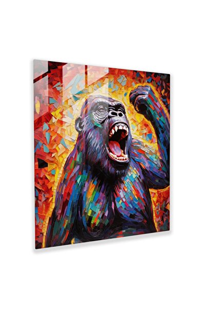 PaintedAnarchy Gorilla Glass Art - Gorilla, Wall Decoration, Vibrant Colors, ...