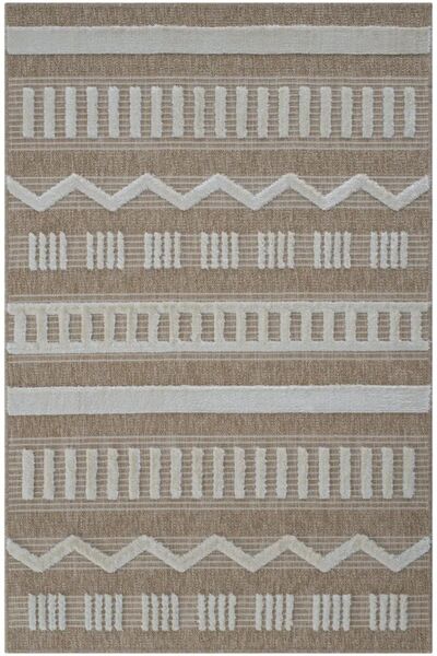 Halımax Marakeş 676 Krem Iskandinav Kabartmalı Modern Dokuma Jüt Halı