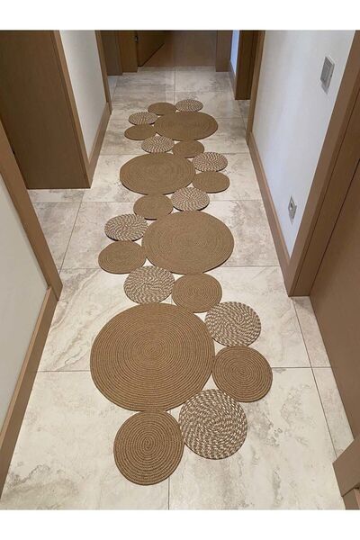 Halımax Milda 79 Hasırlı El Örgüsü Çift Taraflı Jüt Kilim Hav Toz Vermez Jüt Halı