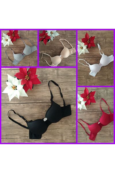 Cooqpoo 5-Piece Padded Casual 75-80-85-90 Size Classic Women's Bra