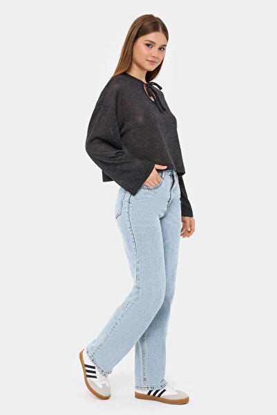 Hiccup Πλεκτή μπλούζα Oversize Crew Neck - Λεπτομέρεια γραβάτας