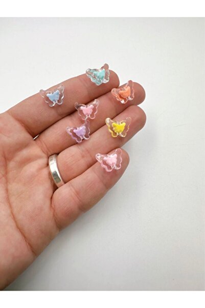 Ebruli Boncuk 12 mm providni leptir Sa deznom Akril perle - 50 gr perle za iz...