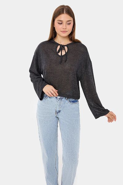 Hiccup Πλεκτή μπλούζα Oversize Crew Neck - Λεπτομέρεια γραβάτας