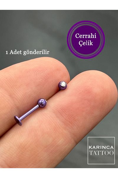 Karınca Piercing Colorful Rhinestone Piercing - Tragus, Flat Helix and Conch Ear Earrings