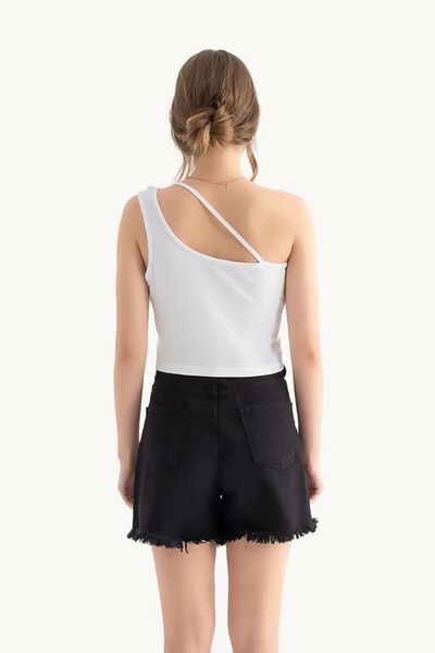 Hiccup Αμάνικο Basic Crop Top με έναν ώμο