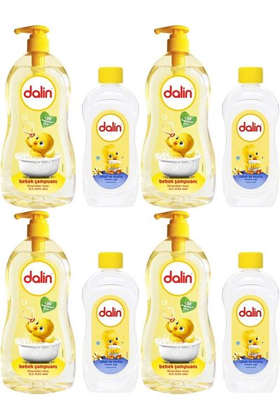 Dalin Classic Baby Shampoo - 700ml Baby Oil with Pump and 100ml (Set of 4) Comfortable and Happy