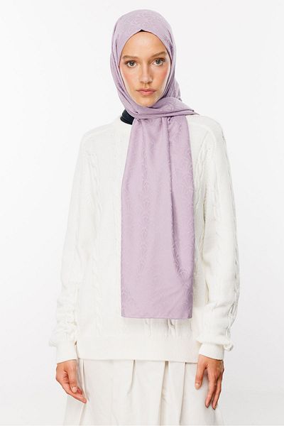 Mooncorn Σάλι ζακάρ με λιλά με μοτίβο Lotus