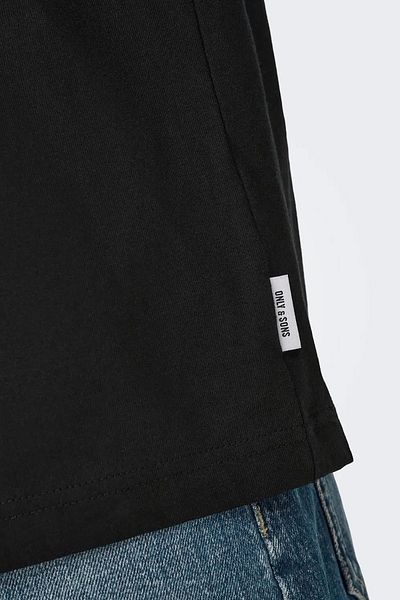 Only & Sons Ανδρικό μπλουζάκι Onsfred μαύρο - 100% βαμβάκι, μακρυμάνικο, λαιμόκοψη 22029674