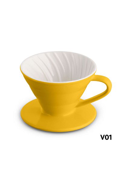 MIBRU Coffee ceramic dripper dual color v01 yellow