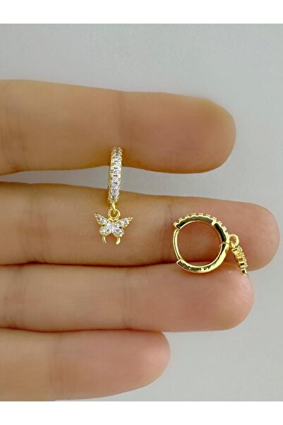 Arescollection ZİRKON TAŞLI 1 ADET KELEBEK HELİX KIKIRDAK KULAK MEMESİ UYUMLU...
