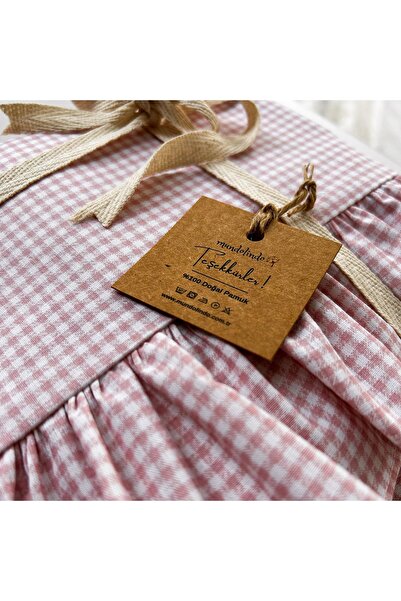 MundoLindo Country Ruffled Bebek Çarşaf Seti (Pembe Pötikareli)