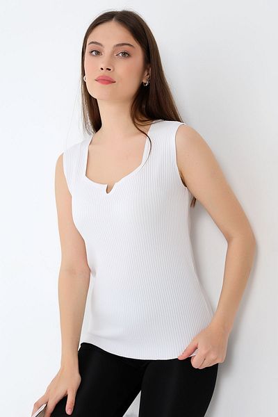 Devinka Women's - Sleeveless Knitwear Blouse, Thick Straps and Thin Square Neck Undershirt