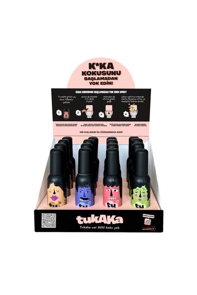 TUKAKA Tuvalet Öncesi Koku Giderici, Tuvalet Kokusu 50ml 16'lı Karma Stant