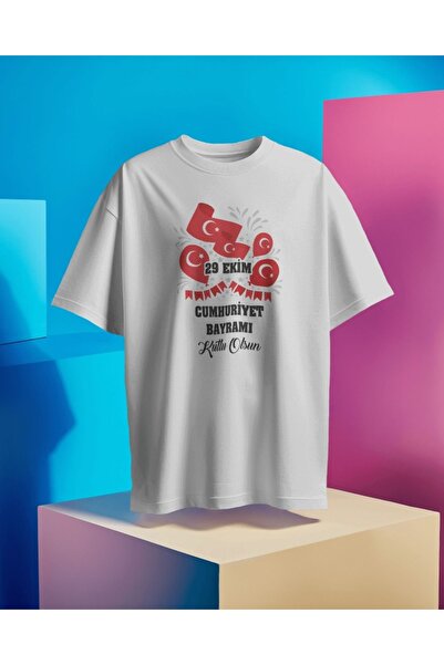 Hediyenza 29 octombrie - Tricou alb de Ziua Republicii pentru copii, mânecă s...