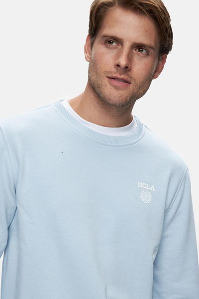 UCLA Valley Matte Blue Crew Neck Printed Standard Fit Men's Sweatshirt