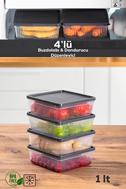 Porsima 1169 4lü Buzdolabı Organizer Mikrodalga Ve Derin Dondurucuya Buzluk B...