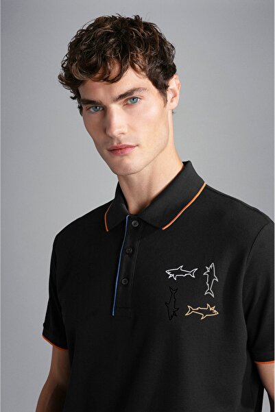 PAUL&SHARK MEN'S KNITTED POLOSHIRT C.WCOTTON