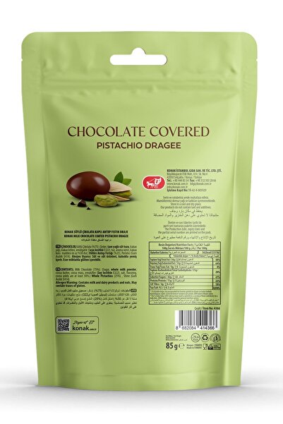 KONAK Sütlü Çikolata Kaplı Antep Fıstığı Draje