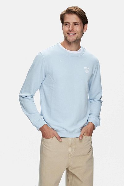 UCLA Valley Matte Blue Crew Neck Printed Standard Fit Men's Sweatshirt