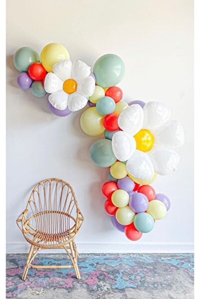 Çemrek Süs Parti مجموعة بالونات ديزي فويل مع بالونات ملونة، مجموعة سلسلة بالو...