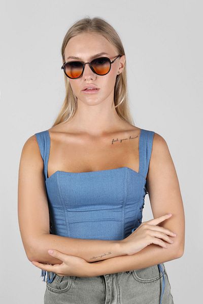TomyHelf Black Unisex Rectangular Sunglasses - Th2033C12
