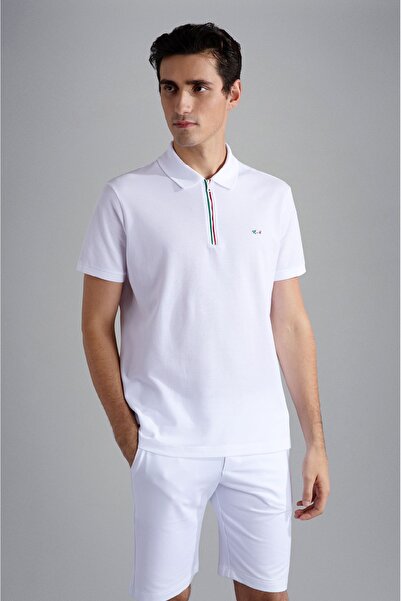 PAUL&SHARK MEN'S KNITTED POLOSHIRT C.W. COTTON