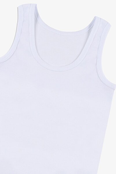 koza iç giyim Boy's 6-Piece White Cotton Tank Top