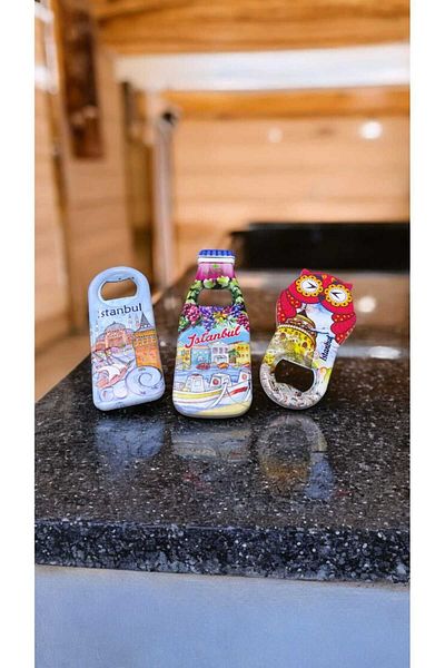 Ayver Istanbul Themed Magnetic Closet Adhesive 3-Piece Opener