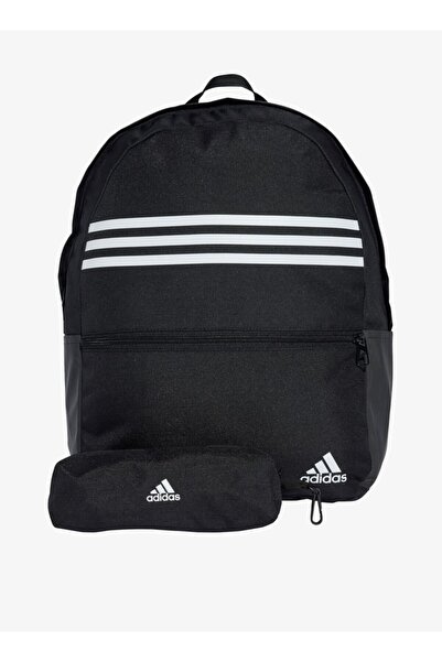 adidas Logo Print Backpack with Pencil Pouch
