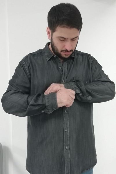 TOUSUS Ανδρικό πουκάμισο Demin Plus Size Btl-3002-tss
