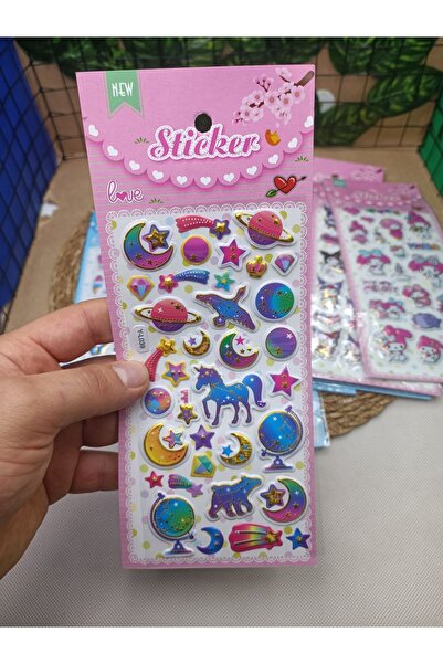 Meyra Accessories Autocolant 3D cu figură de planetă colorată și hârtie de colorat - Cadou drăguț pentru elev